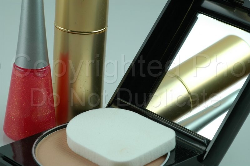 Stock Shots facial, makeup, cosmetics, compact, lipstick, powder, blush, fingernail polish, lipstick, color
